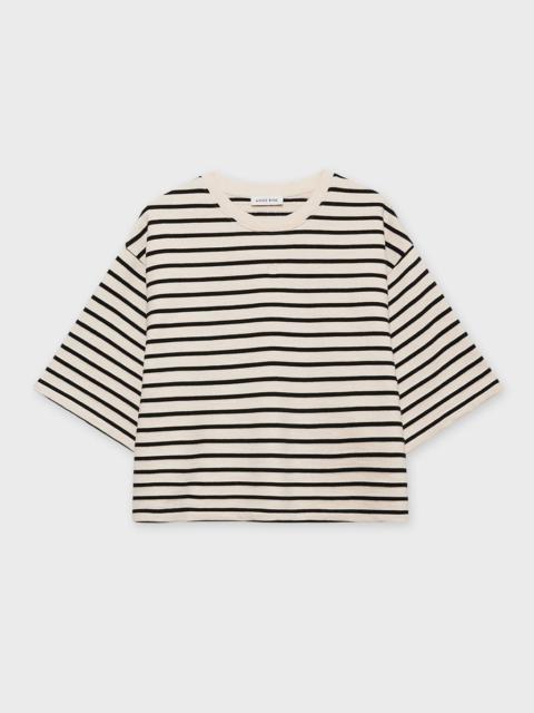 ANINE BING T-Shirt Myers Cropped Tee Vit/svart