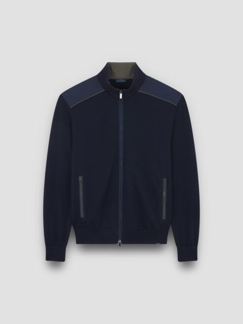 Paul & Shark SOFT COOL TOUCH WOOL ZIP-UP SWEATER WITH TYPHOON® PLATINUM DETAILS