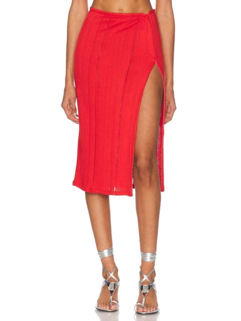 JADE CROPPER Side Slit Midi Skirt