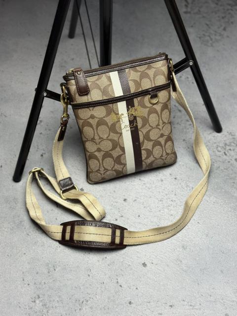 COACH Coach Monogram Stripe Detail Small Crossbody Shoulder Bag