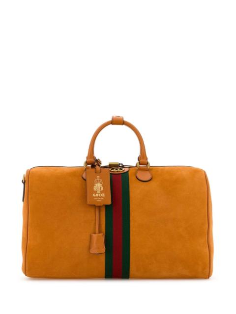 GUCCI Gucci Men Orange Suede Medium Gucci Savoy Travel Bag