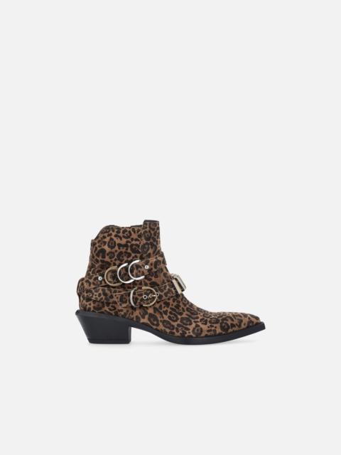 PINKO COWBOY BOOTS WITH STUDS AND ANIMAL PRINT