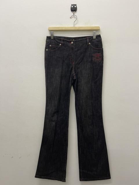 Other Designers Rare Vintage ESCADA Jeans Cherry Embroidered Flare Bootcut