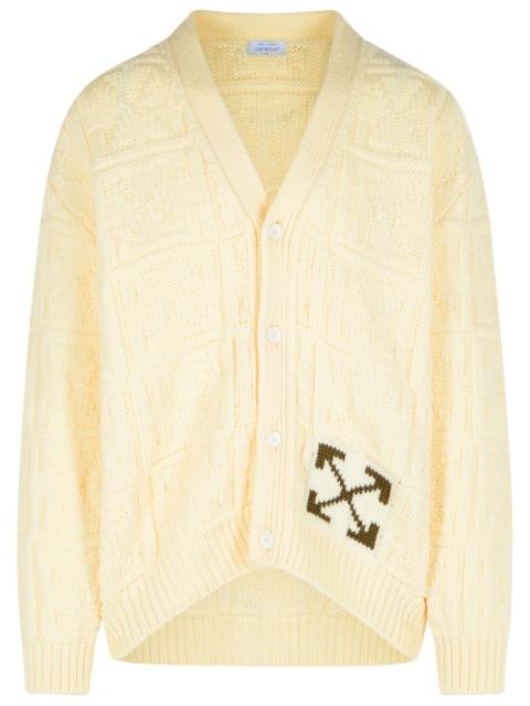 Off-White Off-White 'Arrow 3D' Cream Wool Cardigan Men