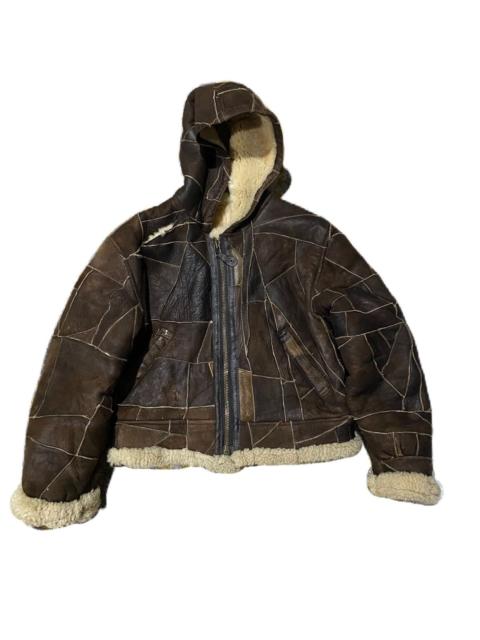 Schott B3 STYLE JACKET SHEEPSKIN PATCH WORK STYLE WITH HOODIES