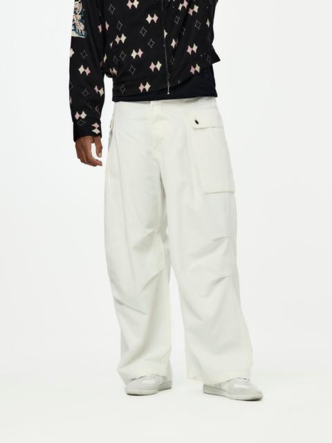 Kapital HERRINGBONE JUMBO MONKEY PANTS (WHITE)
