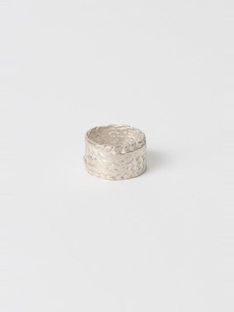 Our Legacy Casted Knit Ring Frosted White Sterling Silver