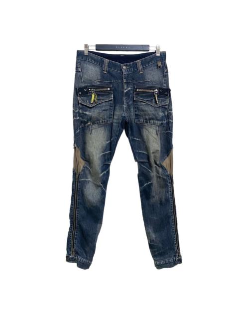 PPFM Denim Bondage Pants long zipped