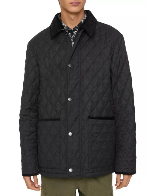 Burberry Micro Check-stitch Nylon Blend Bomber Jacket