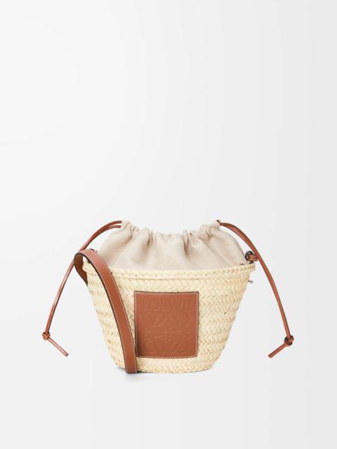 Loewe Drawstring bucket bag in palm leaf and calfskin