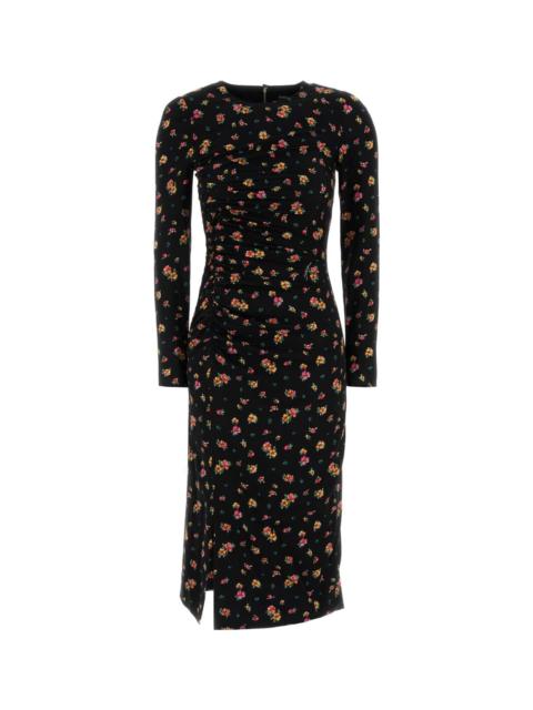 Dolce & Gabbana Printed Charmeuse Dress
