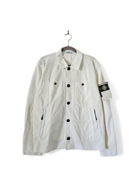 Stone Island Compass Patch Shirt/Jacket - Corduroy - White size Large