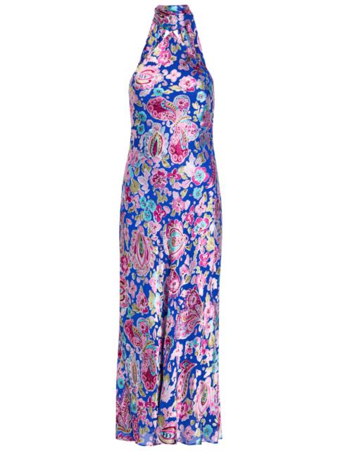 RIXO Rixo Hayley Scarf-effect Devoré Midi Dress