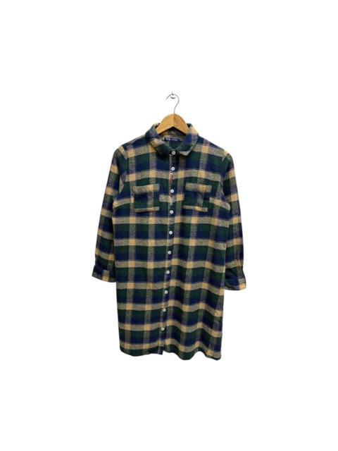 Other Designers Japanese Brand - VINTAGE T’bis STUDIO CHEKERED FLANNEL BUTTON UP LONG SHIRT
