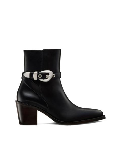 Maven buckle-strap pointed-toe boots