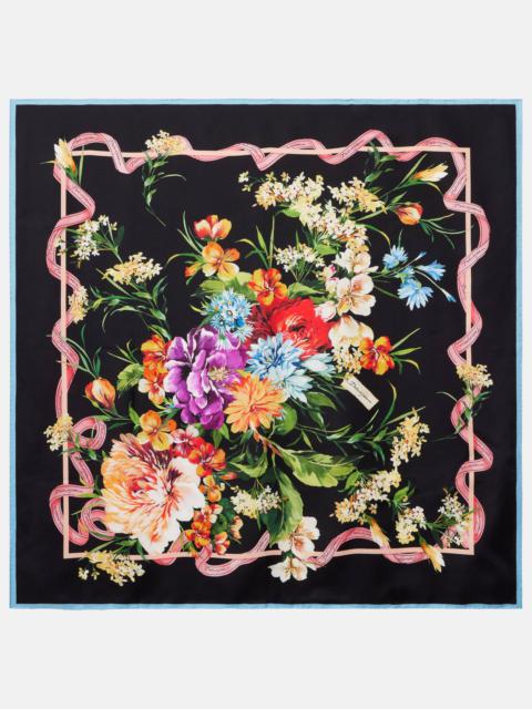 Dolce & Gabbana Floral silk twill scarf