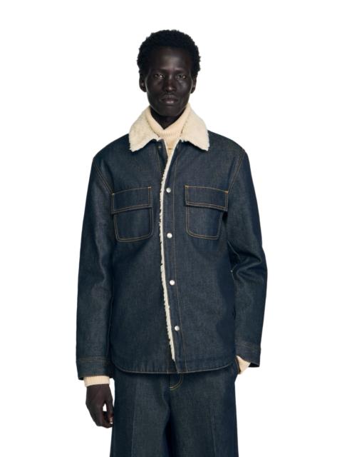 Sandro SANDRO Denim overshirt in Raw-Denim at Nordstrom