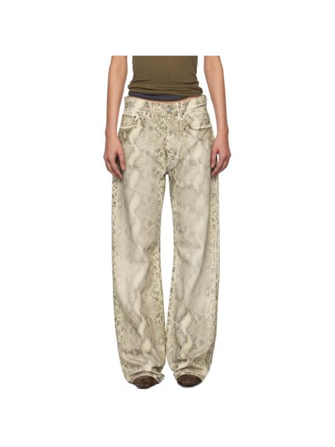 Acne Studios Beige Printed Jeans
