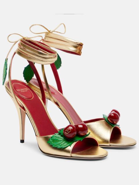 Valentino Cherryfic 100 metallic leather sandals
