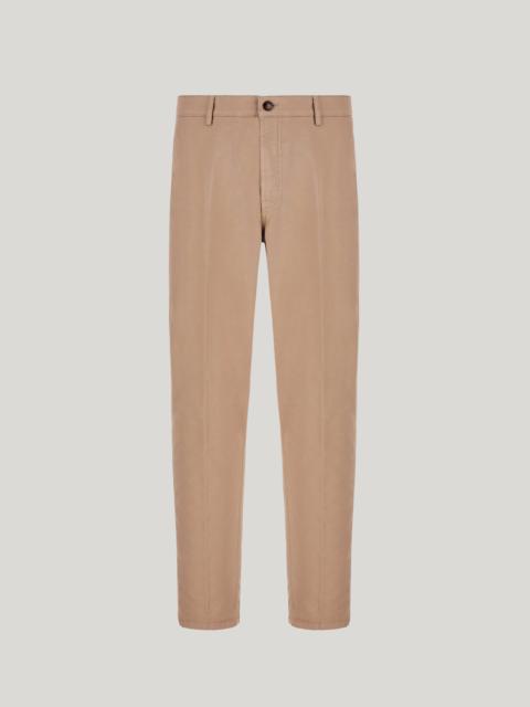 Canali TAUPE TAPERED FIT COMFORT COTTON MICROTWILL CHINOS
