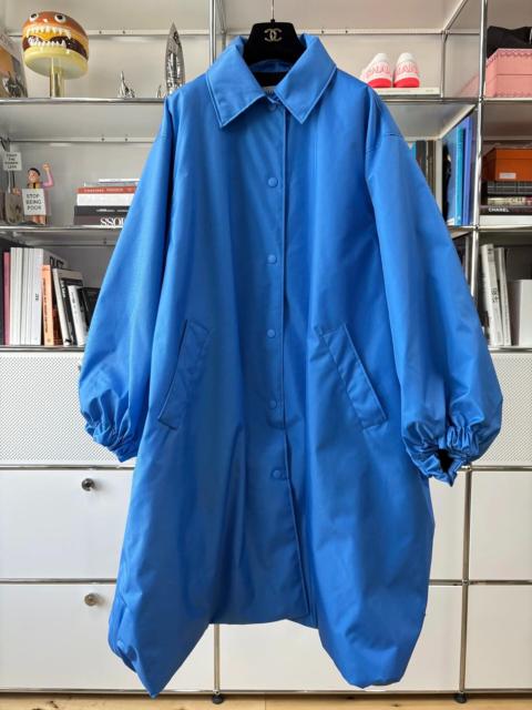 BALENCIAGA Balenciaga blue quilted lapel single-breasted trench coat