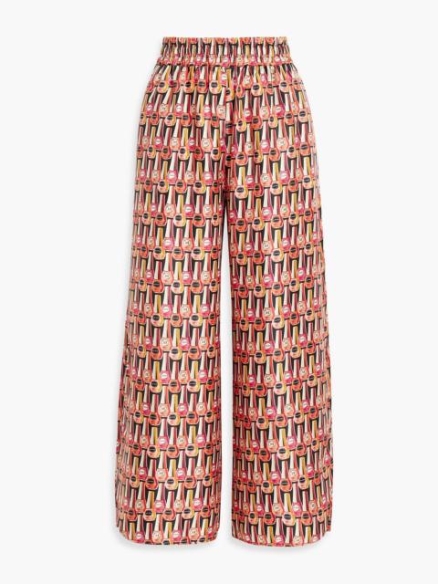 Max Mara Printed silk-twill wide-leg pants