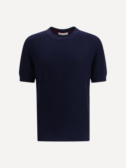 Brunello Cucinelli Cotton and linen knit T-Shirt