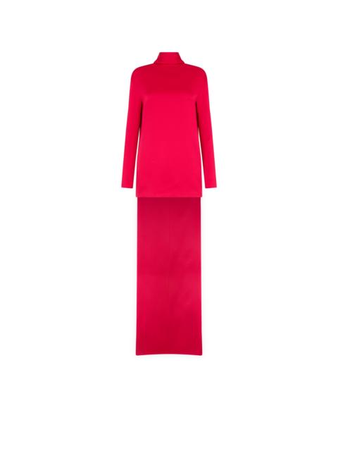 TOM FORD SHINY CREPE MOCK NECK COCKTAIL DRESS