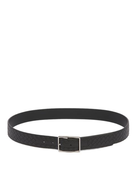 Bottega Veneta Green Intrecciato Leather Belt