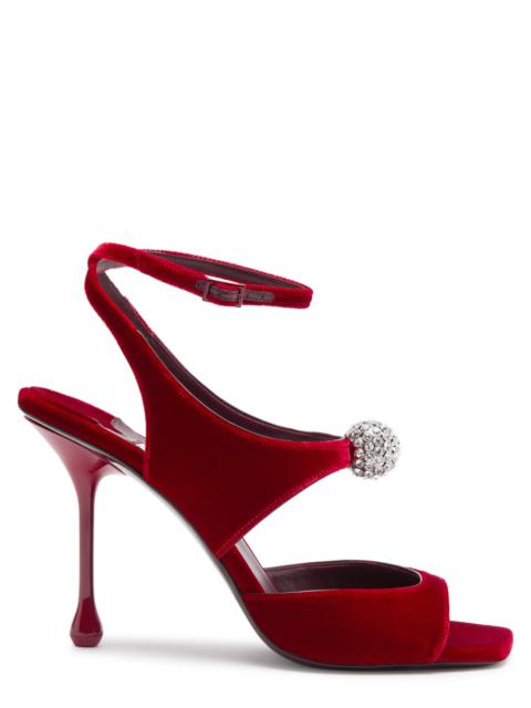 JIMMY CHOO Jimmy Choo Orb 95 Cut-out Velvet Sandals