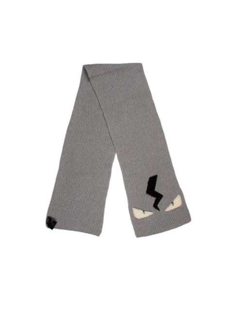 FENDI Eye Monster Wool Scarf - Grey