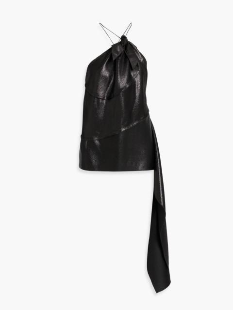 Victoria Beckham Draped metallic woven top