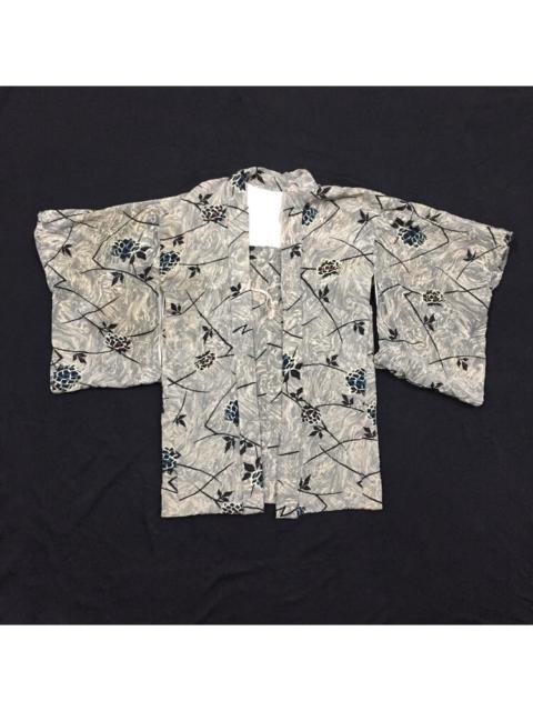 Other Designers Vintage - Vintage 50s Dyed Silk Kimono Hand Painted Haori Floral