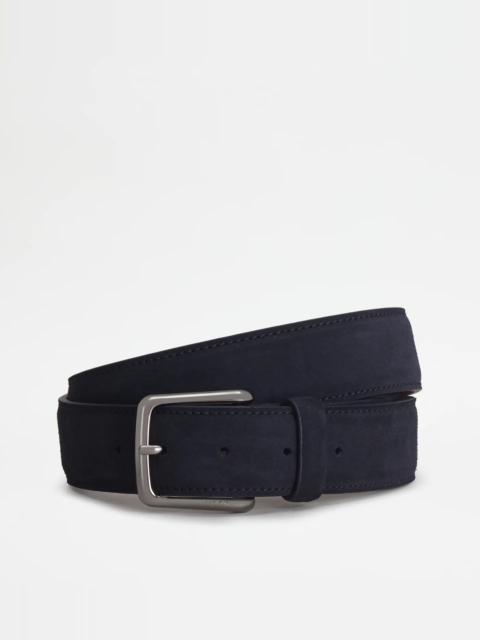 Tod's BELT IN SUEDE - BLUE