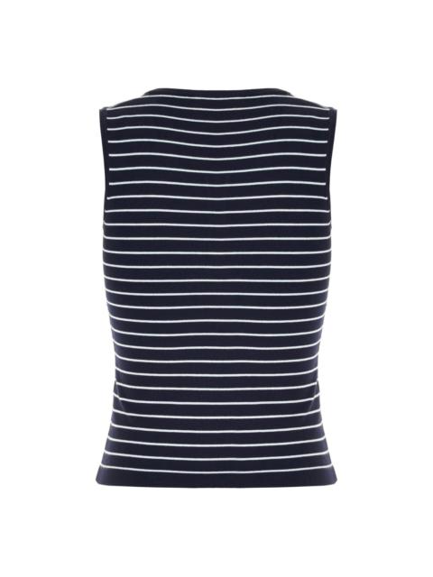 striped sleeveless top