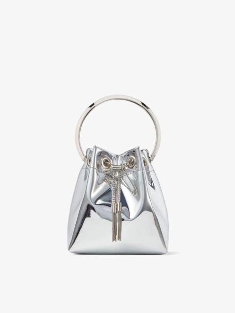 JIMMY CHOO Bon Bon
Silver Mirror Fabric Mini Bag with Metal Handle