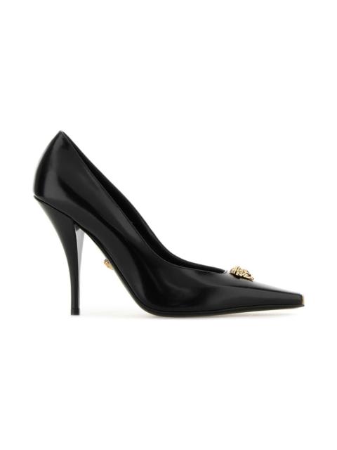 VERSACE Black Leather Pumps