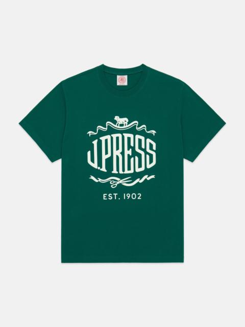 J. PRESS HUNTER GREEN J. PRESS "SHEEP & SHEARS" LOGO T-SHIRT