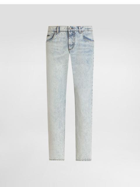 CELINE wesley jeans in midnight sapphire denim | REVERSIBLE