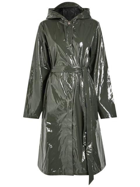 RAINS Rains Belted Hooded Longline Waterproof Jacket