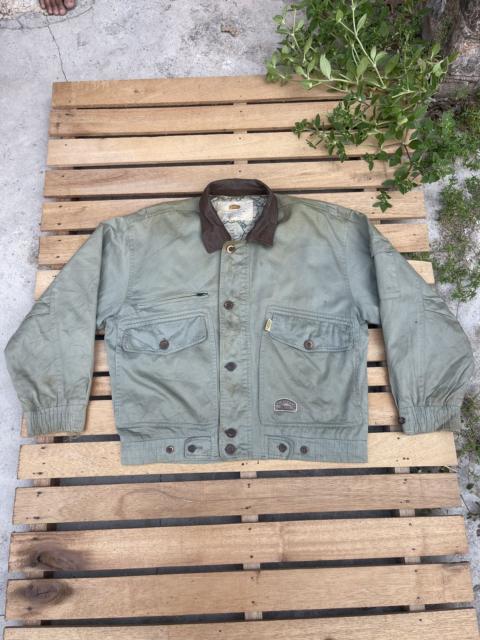 Other Designers Camel - 🔥RARE🔥 80s Bomber Leather Collar Jacket