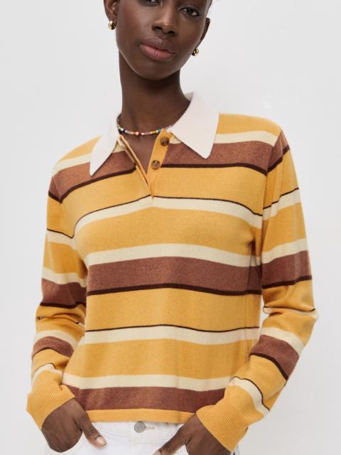 GUEST IN RESIDENCE Cashmere Cropped Stripe Rugby Sweater