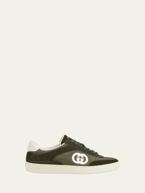 Men's G75 Suede and Guccissima Nylon T-Toe Sneakers