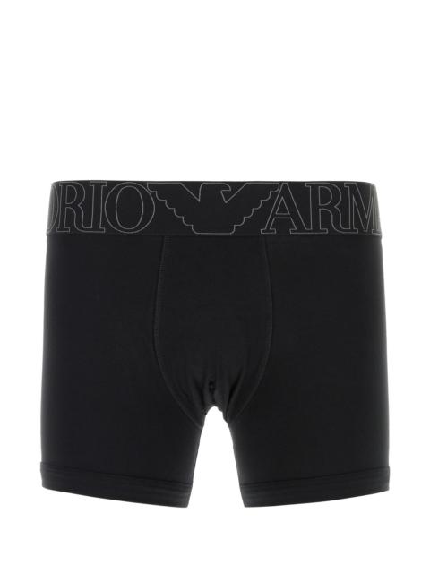 EMPORIO ARMANI Black stretch cotton boxer