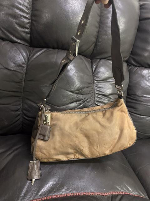 Prada Authentic Prada Tessuto Nyalon Brown Shoulder Handbag