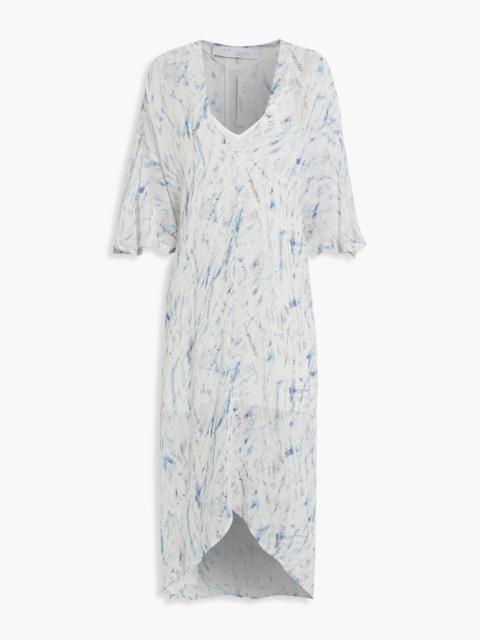 Other Designers Camasa asymmetric printed silk-chiffon midi dress