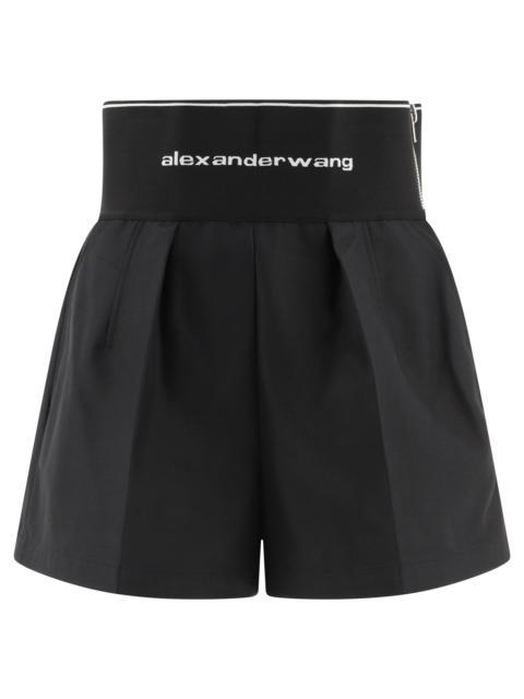 Alexander Wang Safari Short With Exposed Zipper And Logo Elastic
