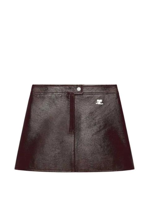 courrèges Courreges Women Vinyl-Effect Mini Skirt With Logo Patch