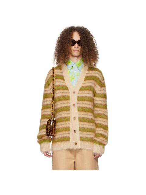 Marni Beige Striped Cardigan