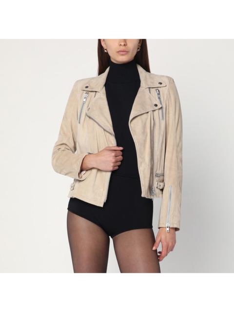 Sword 6644 - Sword 6644 Beige biker jacket in suede leather